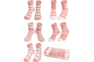 TENYSAF Womens Fuzzy Valentine Socks: Novelty Warm Fun Socks Cozy Slipper Socks, Crew Plush Fluffy Socks
