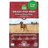 Open Farm, Ancient Grains Dry Dog Food, Protein-Rich & Nutrient Dense, 90% Animal Protein Mixed with Non-GMO Fruits, Veggies and Superfoods, Grass-Fed Beef Recipe, 4lb Bag