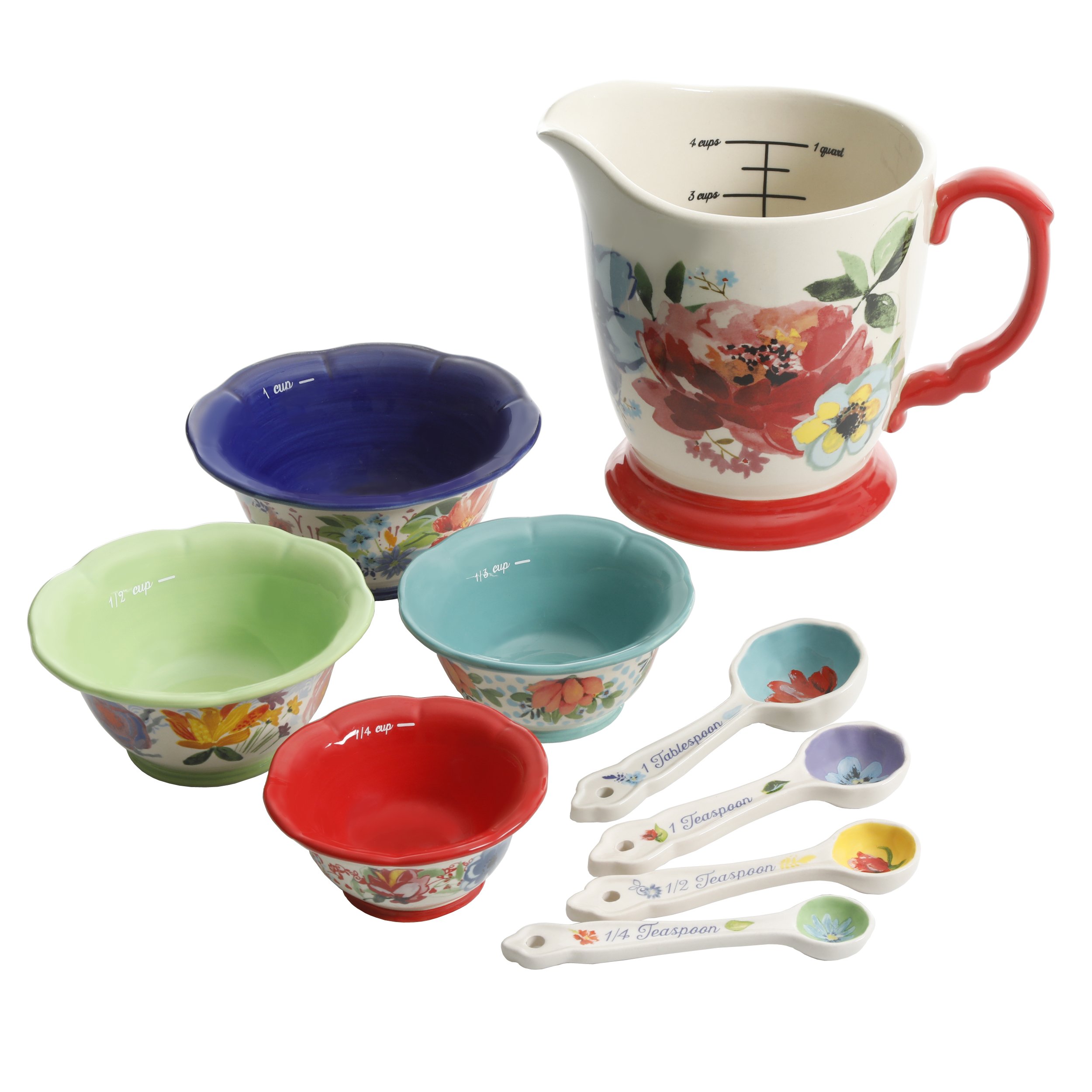 Pioneer Woman Measuring Cups Spoons Kitchen Prep Bowls 9 Pieces Buy Online In India At Desertcart In Productid 86489258