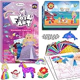 Foil Art Fun Kit for Kids, Craft Kits,Princess DIY Creative Activity | No Mess Art Craft Kits Supplies, Travel Toys, Party Favors, Gifts for Girls Ages 4, 5, 6, 7, 8, 9