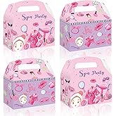 Spa Favor Box Decorations 12PCS Spa Birthday Party Supplies Makeup Theme Gift Boxes Spa Treat Box for Girls Princess Slumber Party Decor