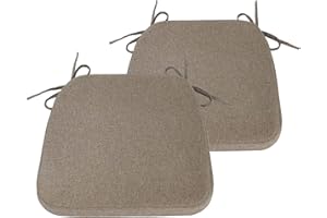Millsilo D-Shaped Chair Cushions for Dining Chairs with Ties and Removable Cover, Dining Kitchen Chair Pads, Indoor Dining Room Non-Slip Backing Seat Cushions 2 Set, 16.5" x 16.2" x 2" Autumn Color