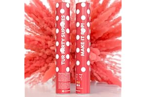 Red Powder Cannons Smoke Bombs Biodegradable Poppers | 2 Pack | Launch up to 25 ft | 12 inch | Decorations For Photoshoots, Gender Reveal, Celebrations, Festivals, and Parties | TUR Party Supplies