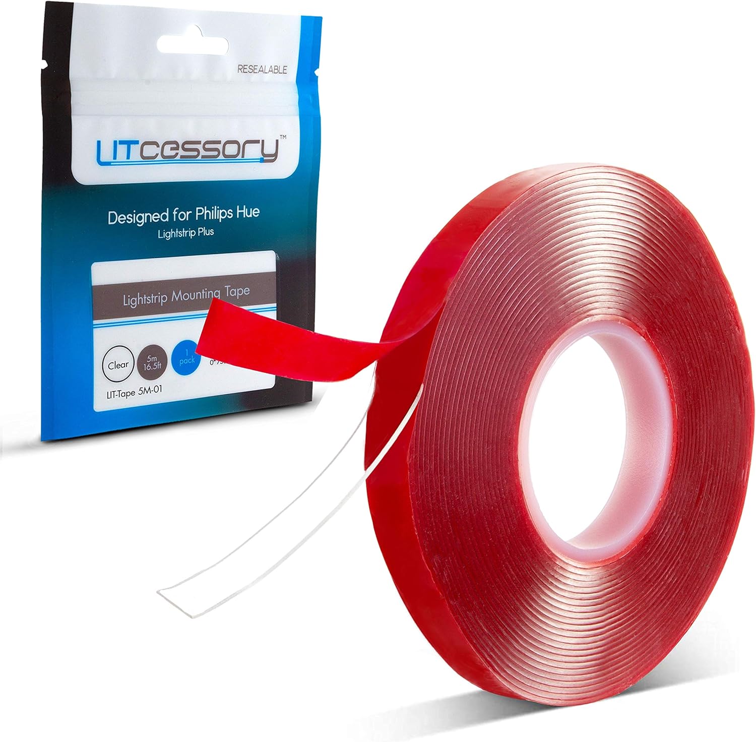 Litcessory Lightstrip Mounting Tape for Philips Hue Lightstrip Plus (16ft) Strong