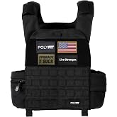 Polyfit Fortify Weighted Vest - Workout Vest for Men &amp; Women | For strength training &amp; rucking, up to 40 lb capacity, adjustable fit, fits 13 x 11 in plates, weight plates sold separately