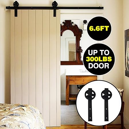 Amazon Com 6 6 Ft Vintage Strap Industrial Sliding Barn Door