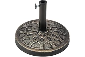 Giantex 30lbs Patio Market Umbrella Base, Heavy Duty Outdoor Stand, Cast Iron Umbrella Holder for Garden Beach, Classic Round Umbrella Standing Deck Porch