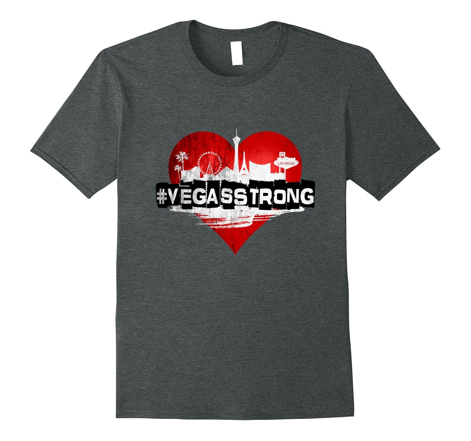 VEGAS STRONG NEVADA PROUD HEART T-SHIRT-ANZ