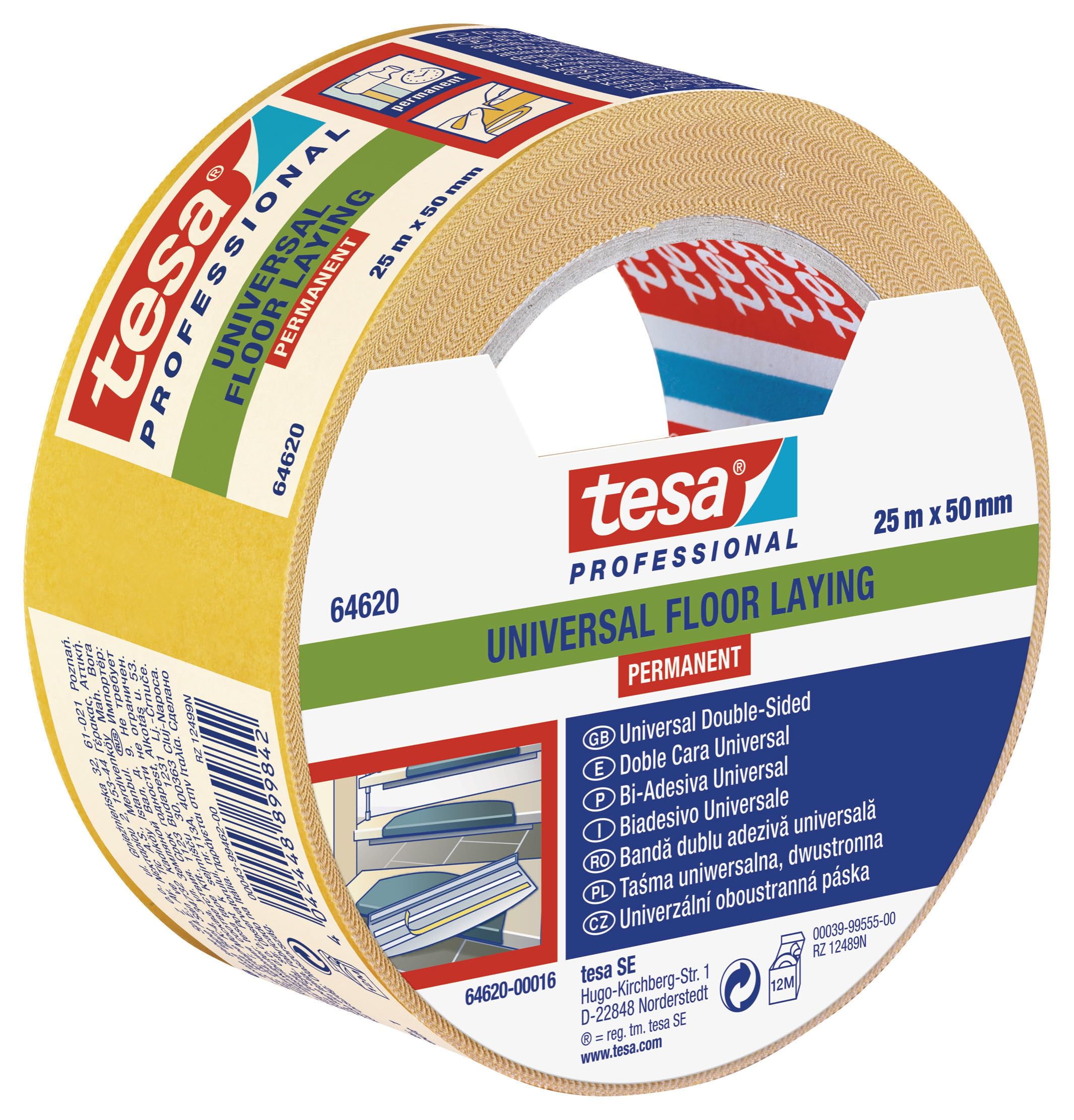 tesa UK Double Sided Rug Tape 25m x 50mm