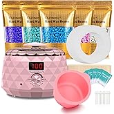Charmonic Wax Warmer, Upgrade Digital Waxing Kit with Silicone Pot & 500g Hard Wax Beads for Whole Body Brazilian Bikini Legs Armpit Nose Hair Removal, Hot Wax Machine (Pink)