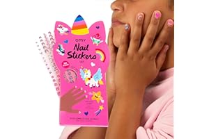 Omy Unicorn Nail Stickers for Kids - 200 Stickers, Waterproof, Durable, Fun, Creative Designs | Strong Enough to Last Through Hand Washing - Easy to Apply, Safe, Non-Toxic | Age 3 and Up