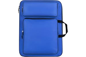 ITODA A3 Art Portfolio Carry Case Bag Drawboard Tote Handheld Storage Portable Shoulder Lightweight Box for 8k Sketch Pad Art