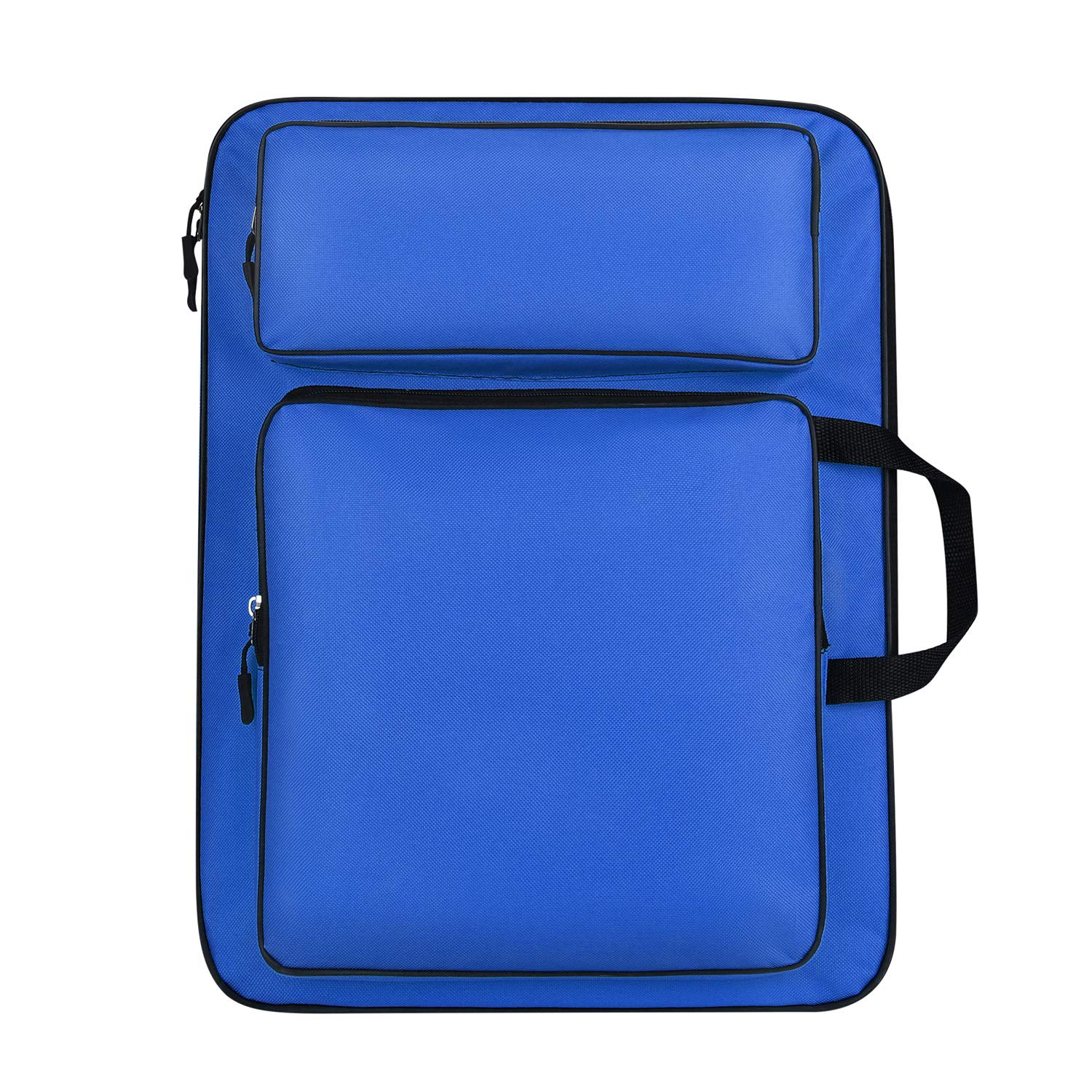 Art Portfolio Case A3 Artist Drawing Board Bag Waterproof Art Carrying Bag Portable Sketch Pad Storage Bag Artist Folder Case Tote Bag Shoulder Bag for Palette Paints Brushes Pencils (Dark Blue)