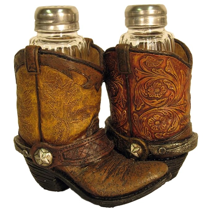 Amazon Com Pair Of Western Boot With Salt And Pepper Set Kitchen