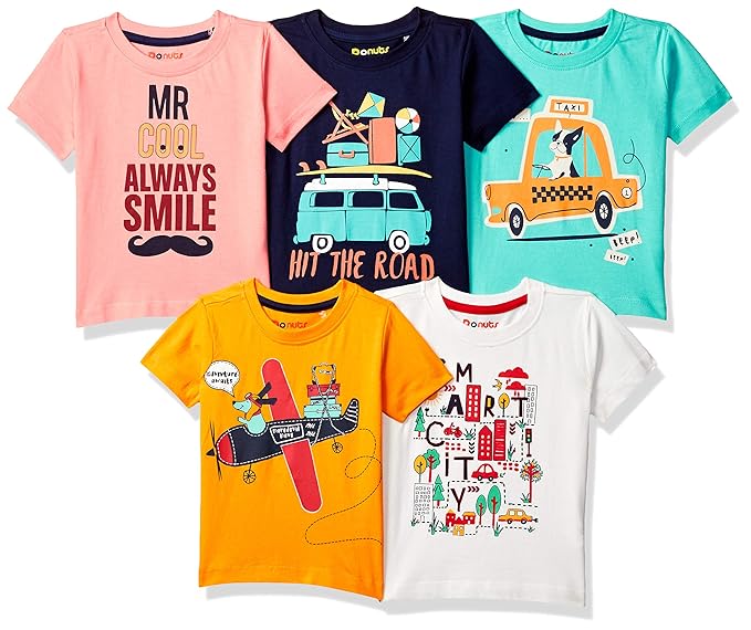 Baby-Boys Regular fit T-Shirt (Pack of 5)