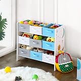 SONGMICS Kids Shelf Toy Organizer 9 Storage Boxes White GKR33WT 62.5x29.5x60 cm view 5