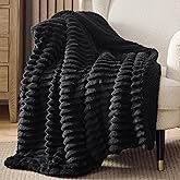 Bedsure Sherpa Blanket Twin Size for Couch - Super Soft, Cozy Fleece Thick Warm Blanket for Winter, GentleSoft Plush & Fluffy Throw Gift for Women, Home Room Decor, Black, 60x80 Inches