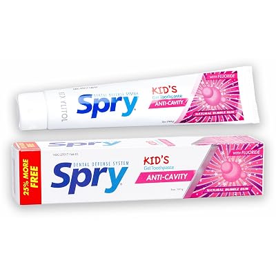 Spry Xylitol Toothpaste for Kids 5oz. Kids Toothpaste with Fluoride, Teeth Whitening Kids Toothpaste with Xylitol, Natural Breath Freshening, Mouth