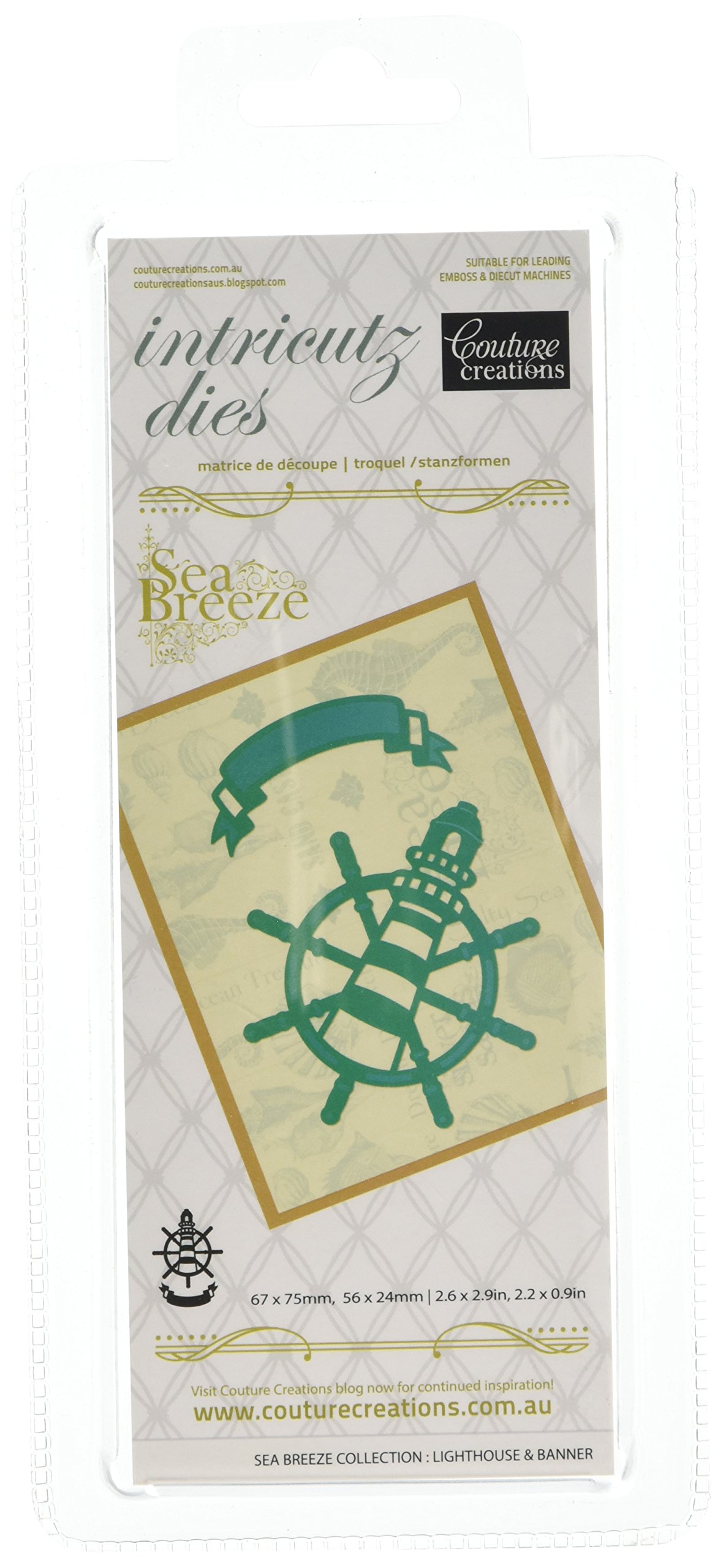 Couture Creations Sea Breeze Intricutz Die - LIGHTHOUSE & Banner, Black — image 1