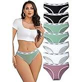 Cinvik Womens Cotton Underwear Cotton Panties for Women Ladies Underpants High Cut Bikini Comfy Ladies Plus Size Multipack