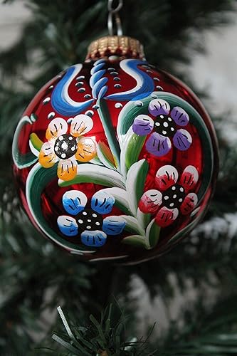 Boule De Noël Personnalisée Rouge Brillanten Verremotif
