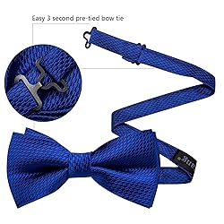 Barry.Wang Royal Blue Bow Ties for Men Pre-tied Bow