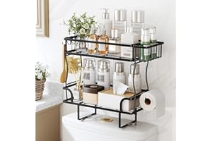 Kitstorack 2-Tier Over Toilet Storage, Easy to Install without Drilling or Screwing, Suitable for Bathroom Organizers and Storage, Over the Toilet Shelf as Space Savers