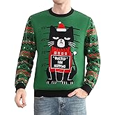 Runhit Ugly Christmas Sweater for Men Women Unisex Funny Christmas Sweaters Fun Holiday Pullovers Novelty Xmas Pullover Gift