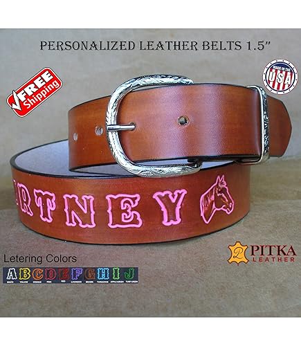 custom name leather belts