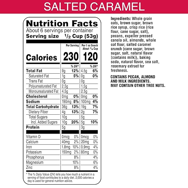 BEAR NAKED SALTED CARAMEL CRUNCH GRANOLA CEREAL, GOOD SOURCE OF FIBER, WHOLE GRAIN, 11 OZ