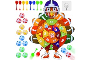 TIFESON Thanksgiving Games Turkey Dart Board for Family, Kids Adults with 12 Sticky Balls and 8 Darts, Thanksgiving Activities Games Toys Indoor Outdoor Party Favors Gifts