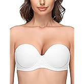 Wingslove Women's Strapless Full Figure Bra Underwire Multiway Contour Plus Size Bra Red Carpet