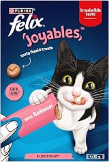 FELIX Joyables Salmon Liquid Cat Treat 4x10g – Creamy Low Calorie Dose