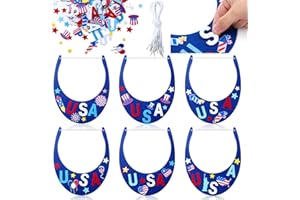 JellyArch 24 Pcs 4th of July Crafts Patriotic Visor Craft Kit DIY Patriotic Visor Firework Felt Cutouts USA Patriotic Hat Crafts for Fourth of July Parties Military Family Gatherings Arts Craft