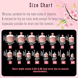 NOVO OVO Fake Toe Nail Tips Press on, French Tip