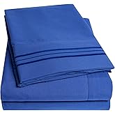 1500 Thread Count 3pc Bed Sheet Set Egyptian Quality Deep Pocket - Twin, Royal Blue