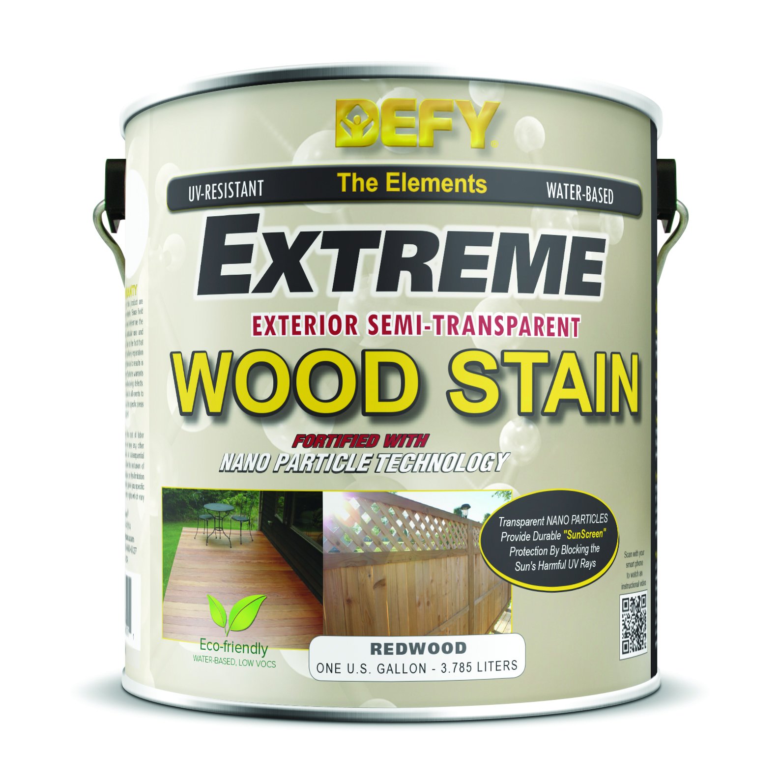 DEFY Extreme 1 Gallon SemiTransparent Exterior Wood Stain, Redwood