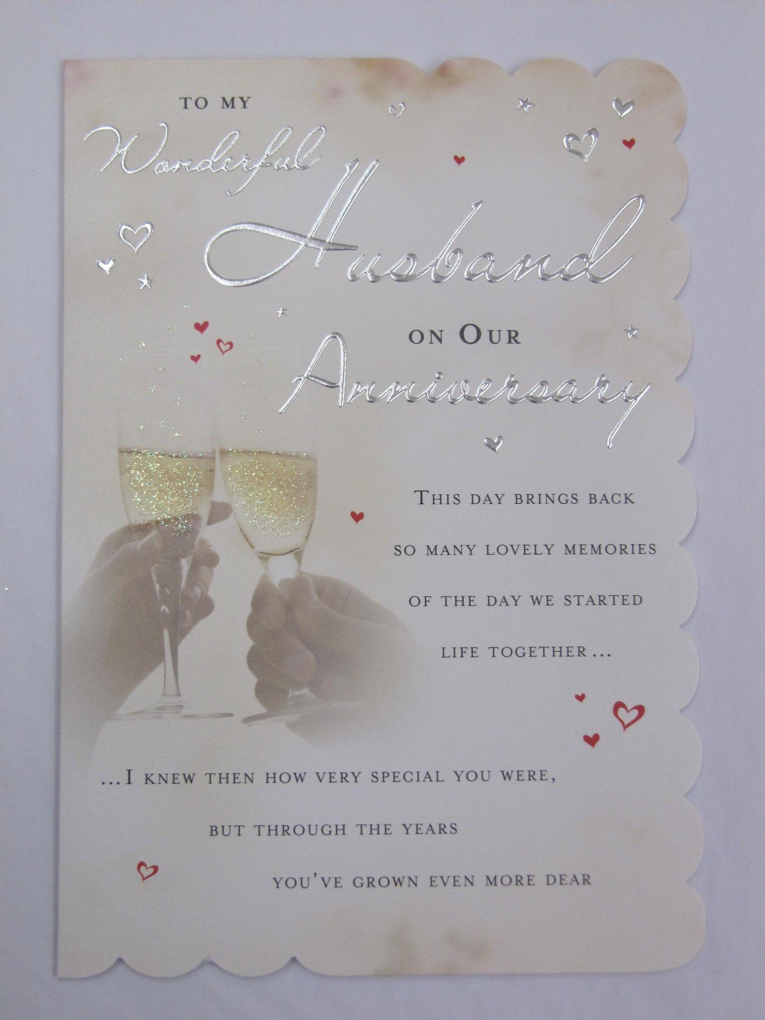Anniversary Greeting Cards STUNNING TOP RANGE BEAUTIFULLY WORDED 5 VERSE WONDERFUL HUSBAND ANNIVERSARY CARD,9 x 6 inch