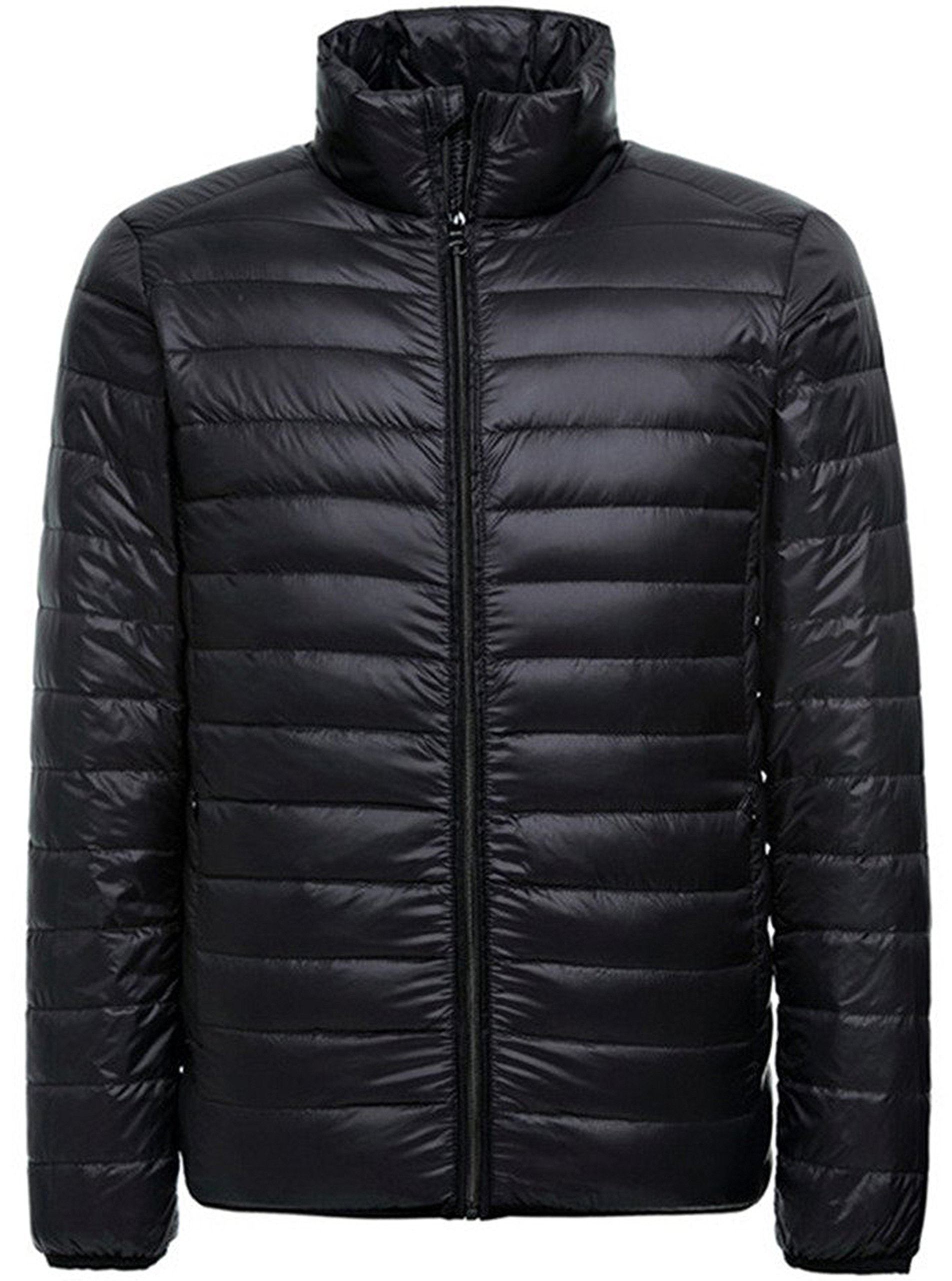 Men's Packable Hooded Down-Fill Quilted Jacket Light Waterproof Coats
