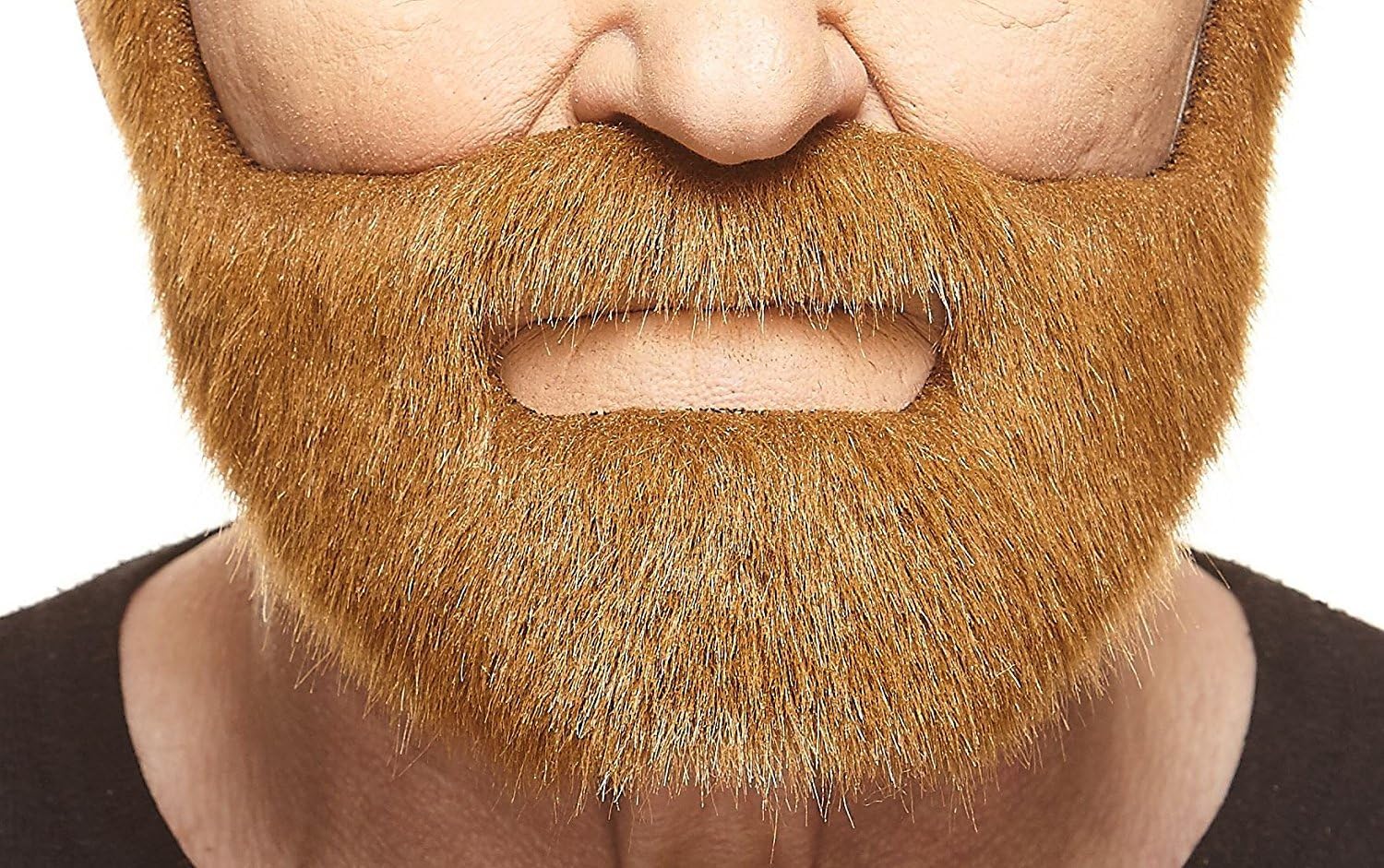 Mustaches Self Adhesive, Novelty, Nobleman Fake Beard, False Facial Hair, Chestnut Color
