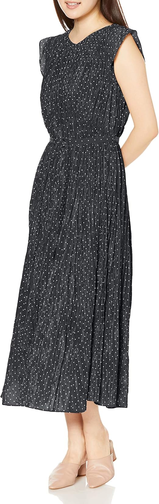 Amazon Co Jp スナイデル ワッシャープリーツフレアドットワンピ Swfo29 レディース 服 ファッション小物