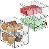 Amazon.com: mDesign Stackable Storage Containers Box with 2 Pull-Out ...