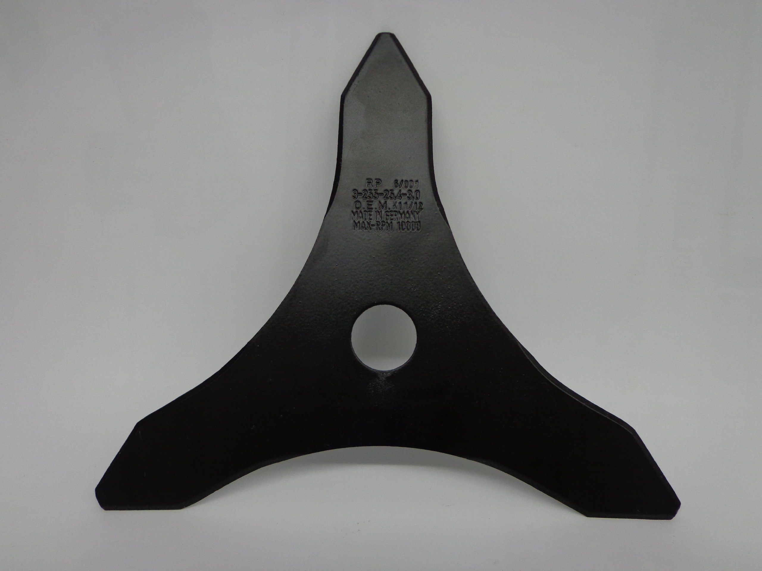 Ratioparts 3 Teeth Cutting Edge Thickness Knife 255mm Outside Diameter 20mm Thickness 3mm Black