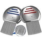 Lice Comb - (Pack of 2) Stainless Steel Professional Lice Combs and Head Lice Treatment to Effectively Get Rid of Hair Lice a