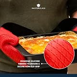 MasterClass Oven Gloves Heat Resistant Silicone Cotton Double Sided Black Red view 5