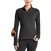 Willit Women's Fleece Running Jacket Pullover Thermal Equestrian Shirt Golf Shirt Long Sleeve Half Zip Exercise Winter Gear