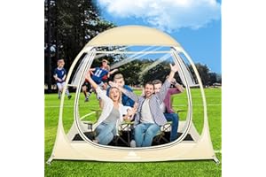 HUSKFIRM Sports Tent Pop Up Clear Bubble Tent All Weather Sport Shelter for Outdoor Sports Events Fishing, Quick Setup & Waterproof & Windproof, Detachable Top Cover for Rain