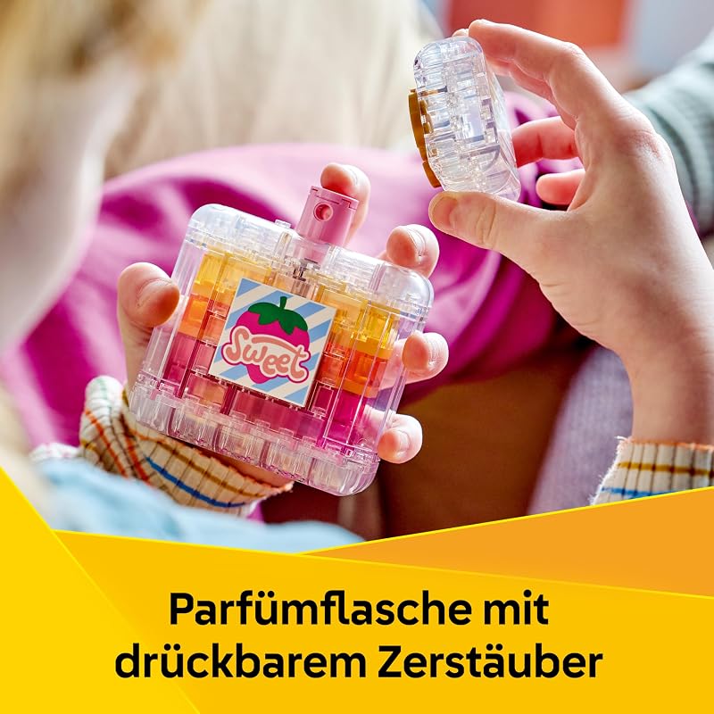 Creator 3-in-1-Set Parfümflasche mit Blumendeko - Bauspielzeug mit 3 Bauoptionen: Parfümflasche, Blumenvase oder Smoothie - Geschenkidee für Kinder ab 8 Jahren - 31383
