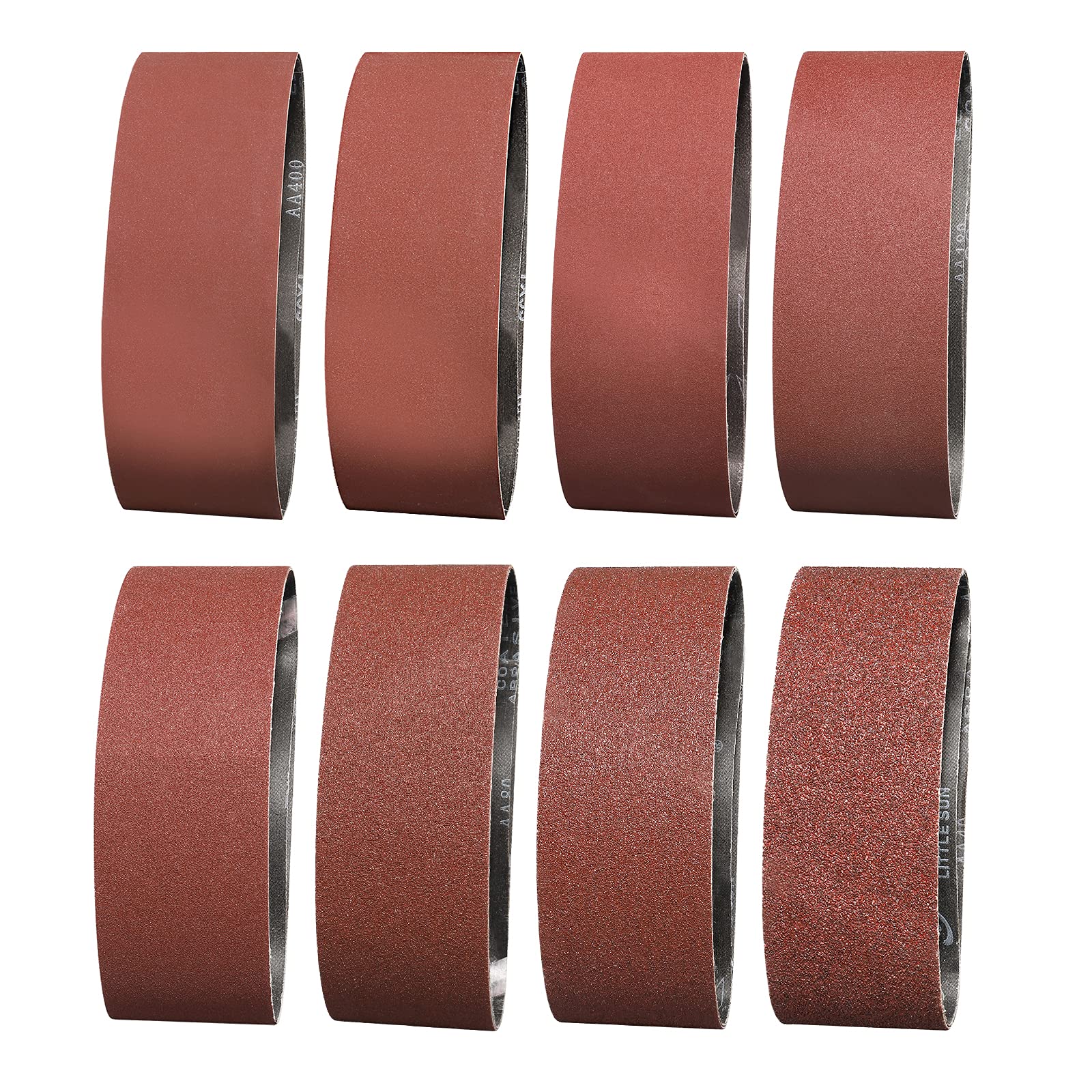 Sruhrak Sanding Belt 75 x 533mm,16 Pcs Sanding Belts 40/60/80/120/180/240/320/400 Assorted Grits for Belt Sander,Best for Wood,Metal and Paint — image 1