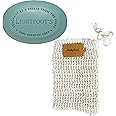 Perdy Good Lightfoot's Pine Soap for Men with one (1) bar of Lightfoot's Pine Scented All Natural Mens Soap and one (1) Plastic Free Exfoliating Sisal Soap Saver Bag